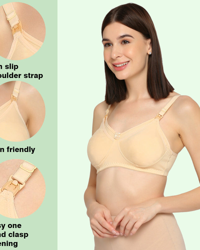 Evamomies Women's Full Cup Non Padded Feeding Bra | Nursing Bra | Maternity Bra